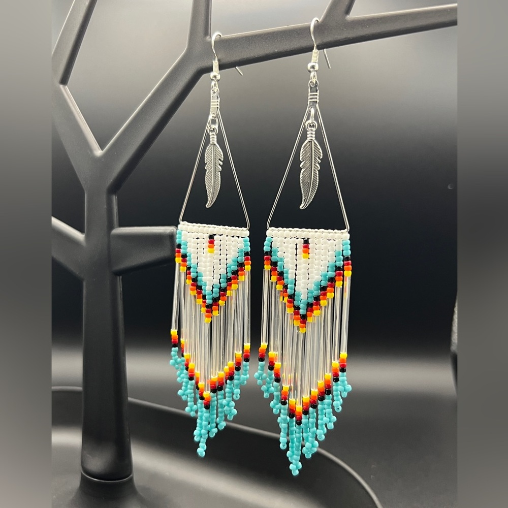 Beaded Fringe Earrings